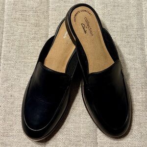 Clark’s Black Leather Slip-On Shoes